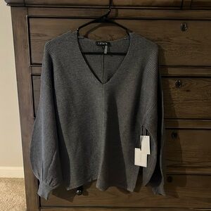 Gray balloon sleeve sweater